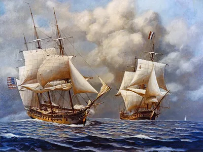 French privateers and the newly reformed U.S. Navy fought in the Quasi War. "Despite these effective U.S. military operations, however, the French seized some 2,000 U.S. vessels during this conflict," writes historian Nathaniel Conley. 