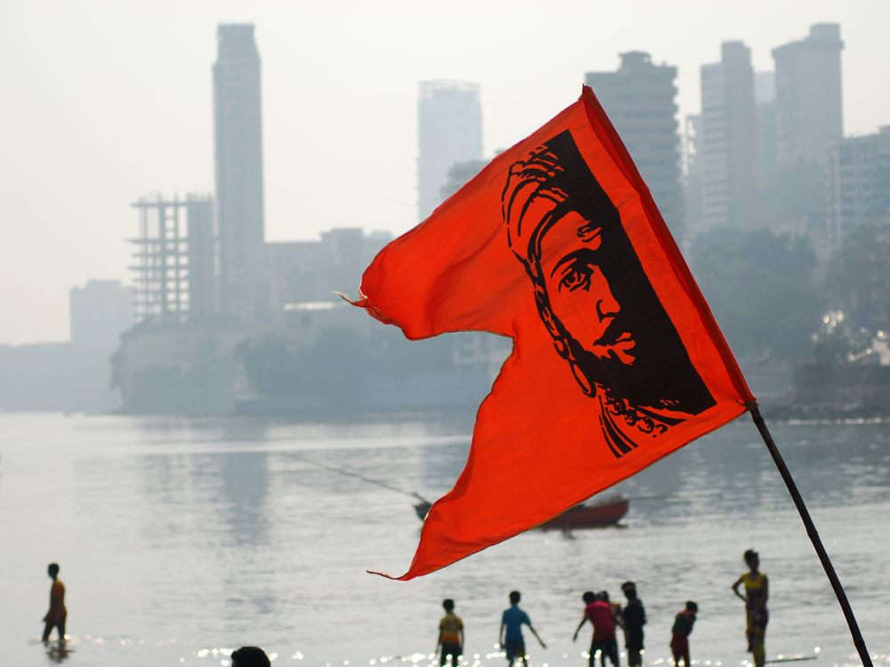 Young boys carry a red flag with the image of Chhatrapati Shivaji at the  Arabian sea at Girgaum Chowpatty. | Smithsonian Photo Contest | Smithsonian  Magazine