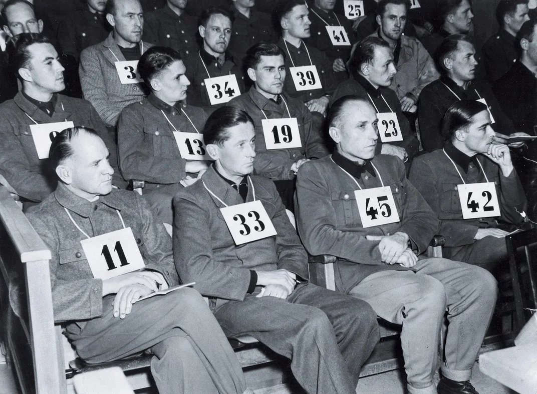 The trial, held from May to July 1946 in the former concentration camp at Dachau, Germany, charged German generals along with rank-and-file soldiers. All but one of the defendants was found guilty; within a decade, all walked free.