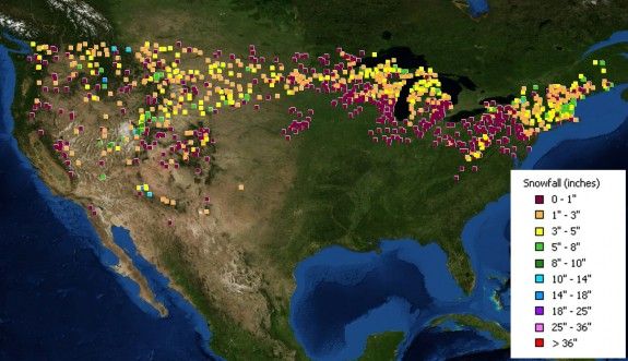 Measured snowfall from this past weekend.