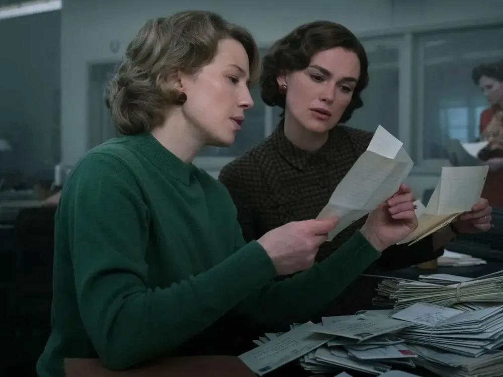 Carrie Coon and Keira Knightley in "Boston Strangler"