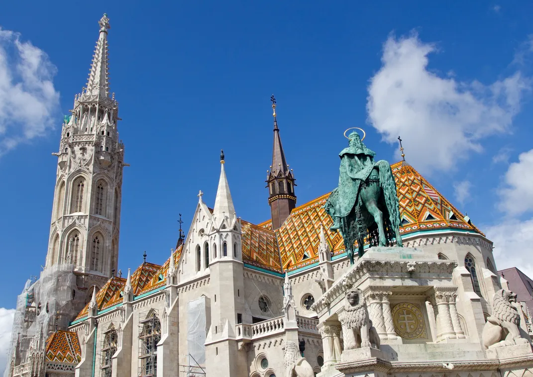 The Matthias Church, located on the Pest side of Budapest
