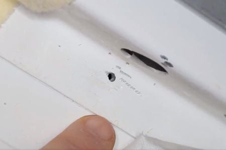 The drill hole in the ISS.