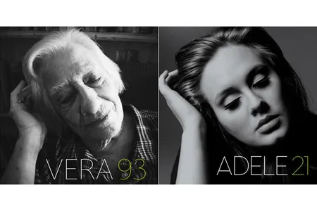 93-year-old Vera recreates Adele's 21 album cover.