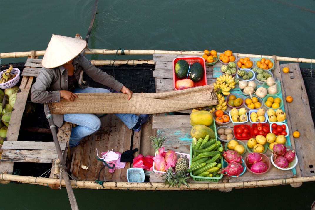 Floating market on the river