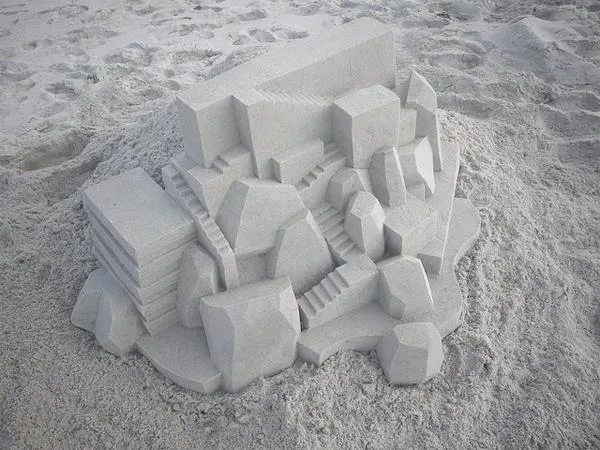 Amazing Modernist Sandcastles Sculpted by Calvin Seibert