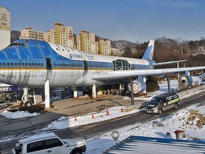 This jumbo jet found a new life as a restaurant in Seoul, South Korea.