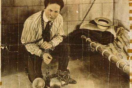 A relentless self-promoter, Houdini appeared in several films. Performing his daring escapes for the screen, he had hoped that he could slow down his packed schedule. His showmanship did not translate in film, and his movies proved to be failures. (Library of Congress)