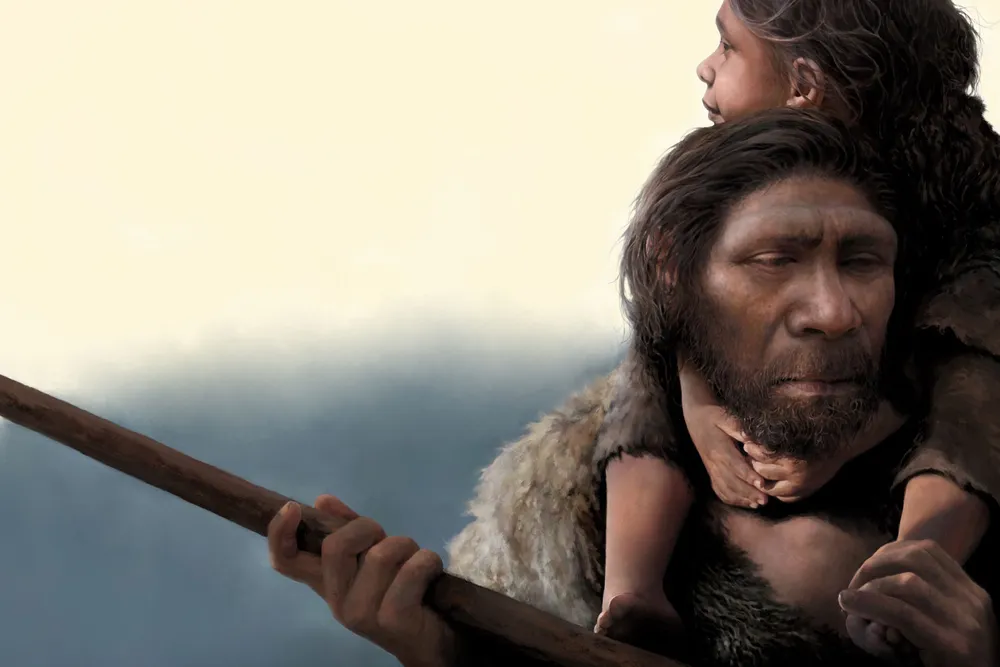 Neanderthal father and daughter