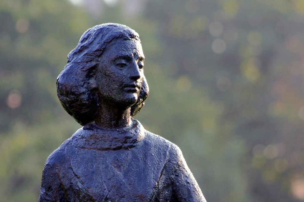 Statue of Anne Frank at Merwedeplein in Amsterdam