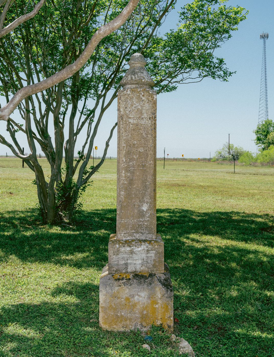 a tall grave marker