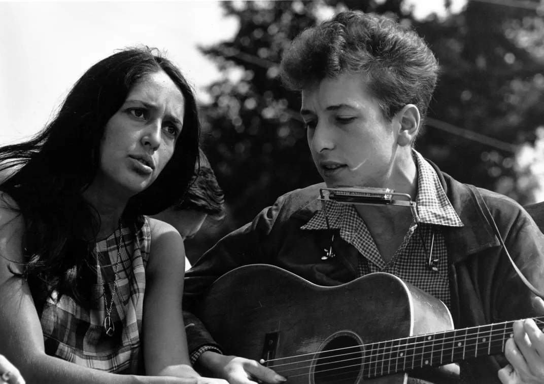 Joan Baez and Bob Dylan at the 1963 March on Washington