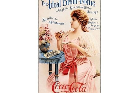 A vintage ad for Coca Cola from around the late 19th or early 20th century.