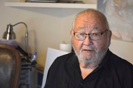 Writer N. Scott Momaday at his home in Santa Fe, New Mexico, in 2019