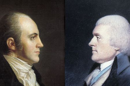 In the 1800 election, Thomas Jefferson, left, and Aaron Burr each received 73 electoral votes, but public opinion sided with Jefferson.