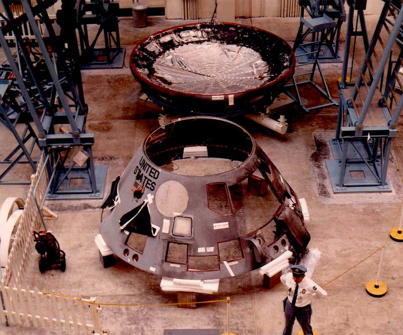 Charred Apollo 1 spacecraft