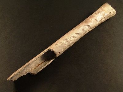 A musical instrument made out a human thigh bone