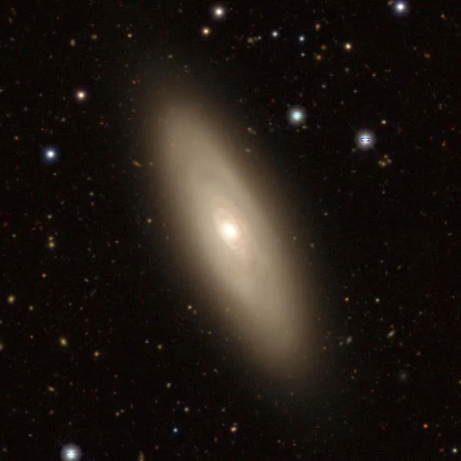 an elliptical galaxy with a very bright center