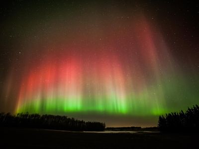 "The show was another spectacular one! Reds and greens and yellows! The sky has just been on fire!" the photographer enthuses on Spaceweather.com.