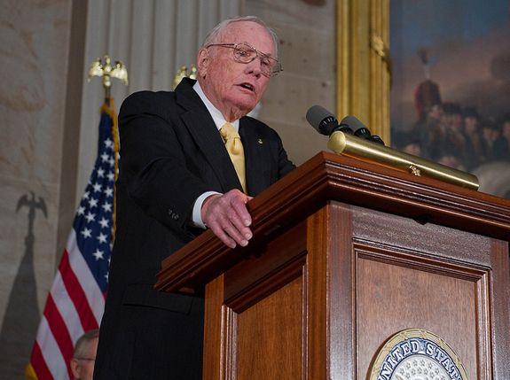 Neil Armstrong giving a different speech as part of a Congressional Gold Medal Ceremony.