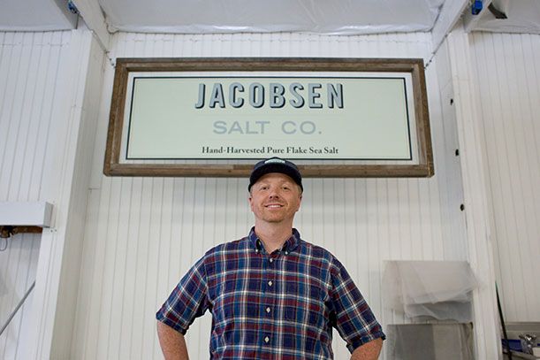 Ben Jacobsen in front of his salt plant