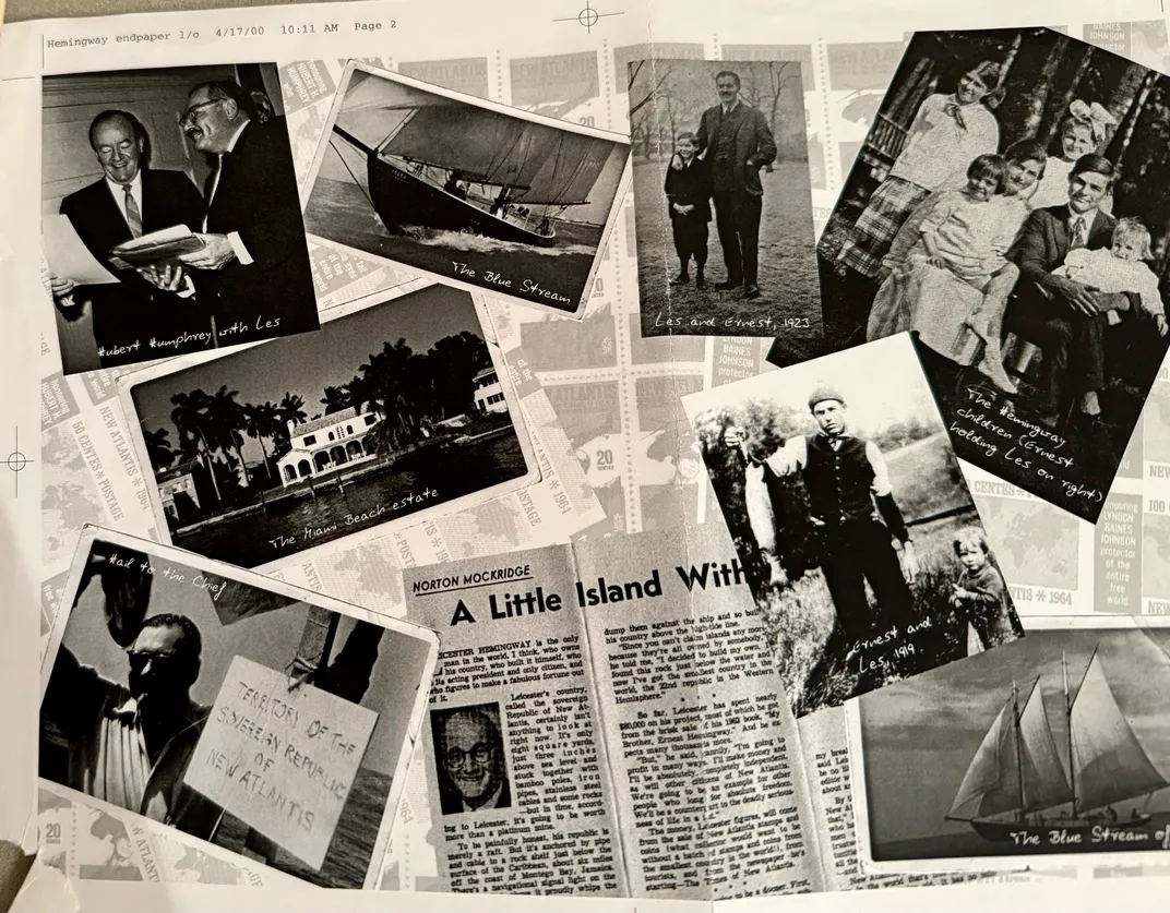 A collage of photos and newspaper clippings about Leicester's life
