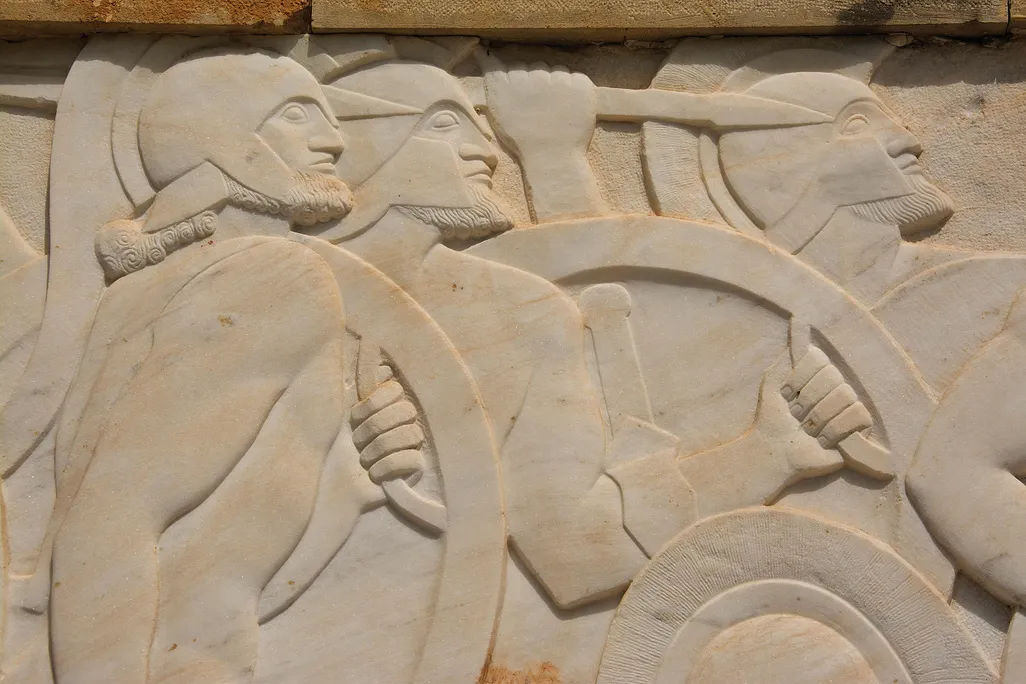 A monument in Thermopylae to King Leonidas.