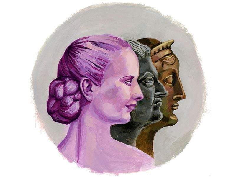 Women on coins illustration