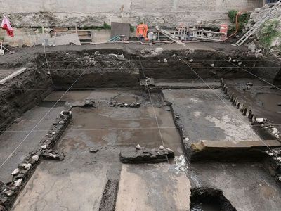 Excavators discovered the underground ritual site&nbsp;beneath Garibaldi Plaza, formerly part of the Aztec capital of Tenochtitl&aacute;n.