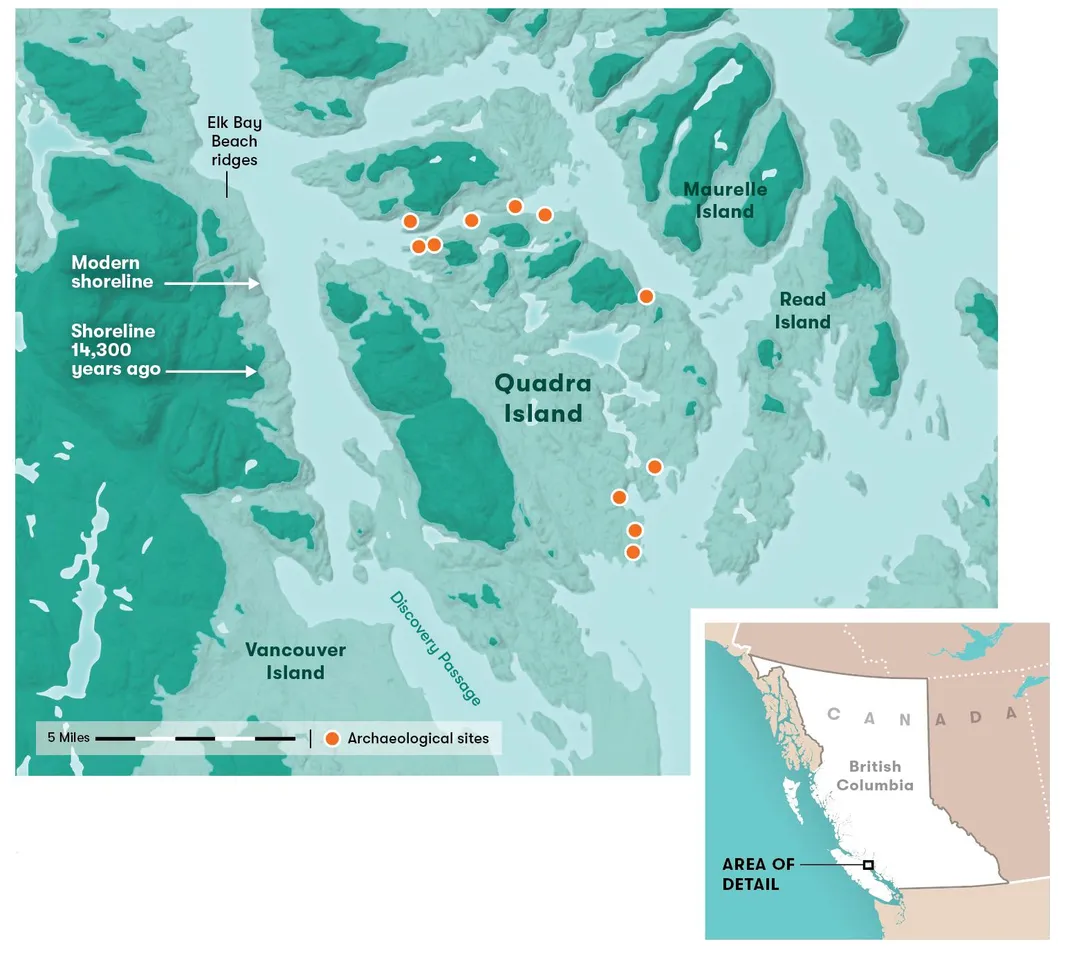 map quadra island with inset