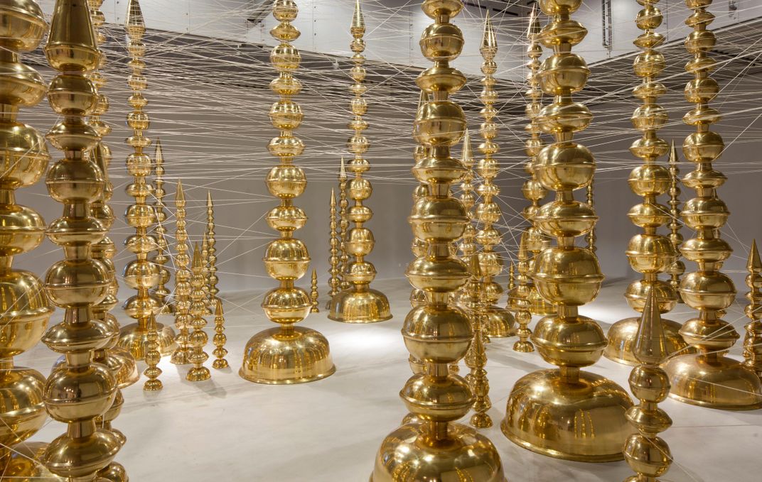 Get Lost Inside These Golden Spires Transforming the Sackler Pavilion