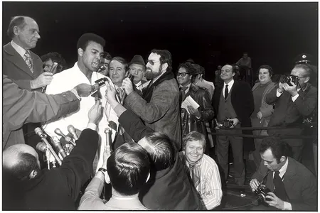 Muhammad Ali speaks during a press conference held before his fight against Argentina's Oscar Bonavena.  