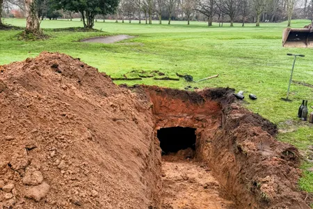 The entrance to the cellar was found beneath the golf course.