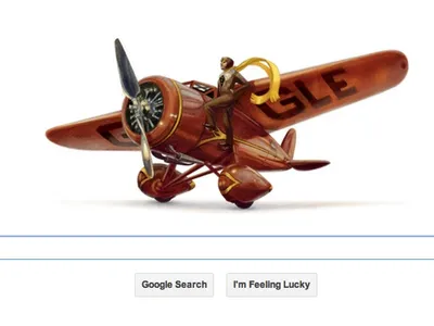 Today's Google Doodle celebrates Amelia Earhart's birthday.