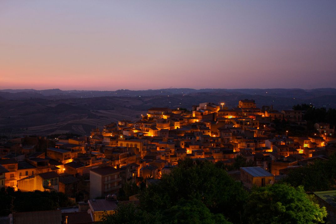 View of the city of San Michele di Ganzaria in the province of Catania, Sicily. Smithsonian
