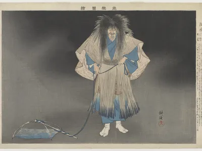 The Ghost of a Fisherman,&nbsp;Tsukioka Kogyo, woodblock print,&nbsp;1899