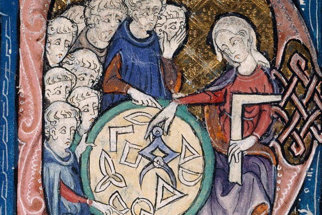 Woman teaching geometry