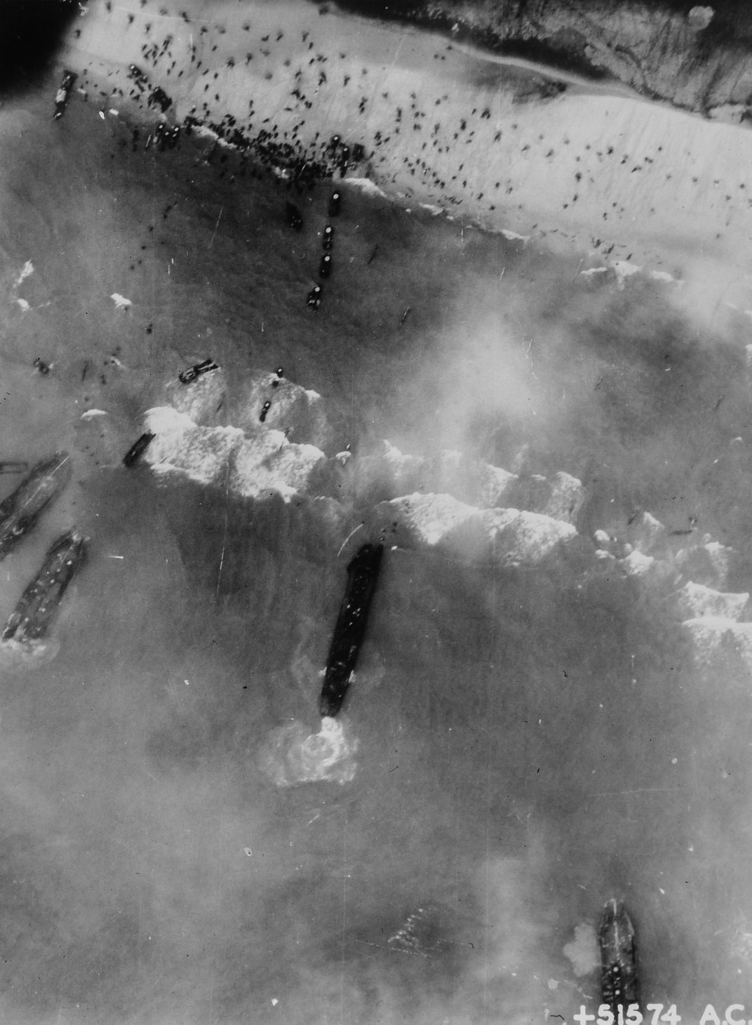 Aerial view of D-Day landings