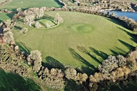 The main circular earthwork at Navan Fort in Northern Ireland measures roughly 130 feet in diameter. But archaeologists surveying the site have found signs of even larger structures that may have been temples.