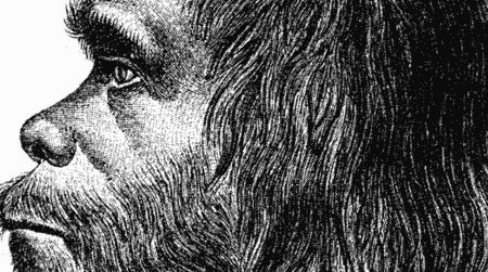 What's going on in this guy's head? Read How to Think Like a Neanderthal to find out.