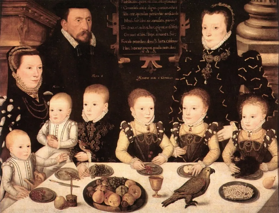 1567 portrait of William Brooke, 10th Baron Cobham, and his family