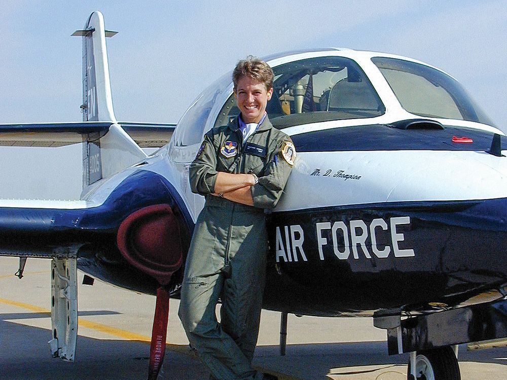 Author in front of USAF plane