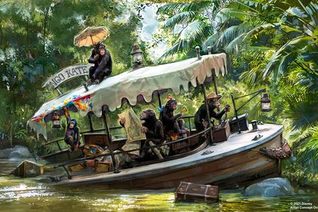 Disney will remove a scene featuring a "shrunken head salesman" and add a new one centered on chimpanzees riding an abandoned boat.