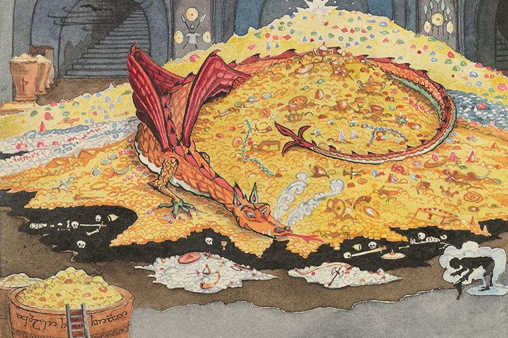 Detail of drawing of Smaug