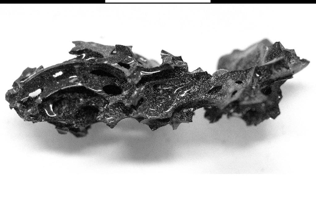 A fragment of the glass found within the remains of the college custodian.