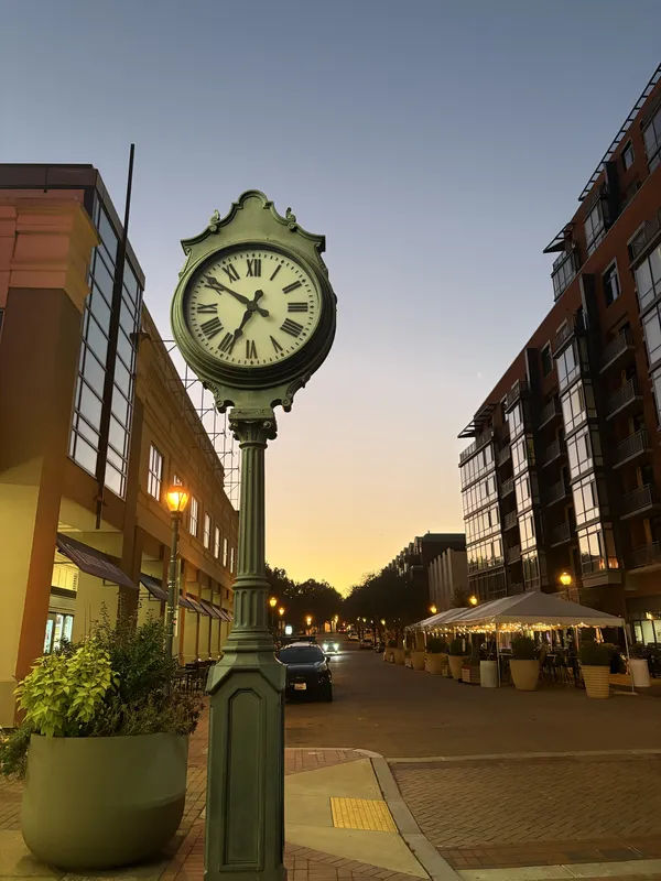 Clock and street in Rockville, MD thumbnail