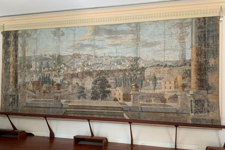 "The Old Drop-scene" displayed at the Aldrich House, Providence, present day