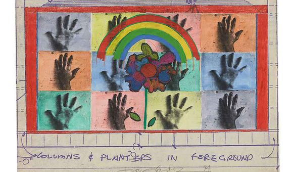 Mock Up for mural, 1994. Juan Sánchez papers, 1977-2005. Archives of American Art, Smithsonian