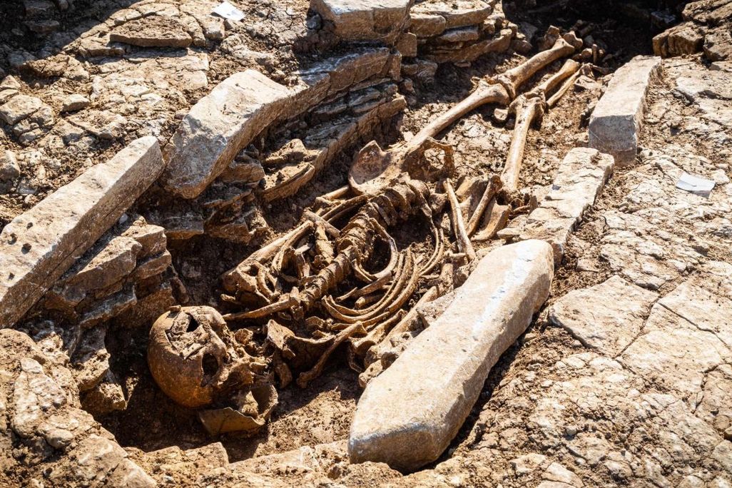 Skeleton in British Roman Grave