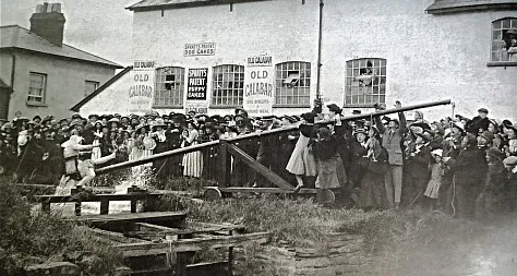 A 1910 reenactment of a ducking in Leominster